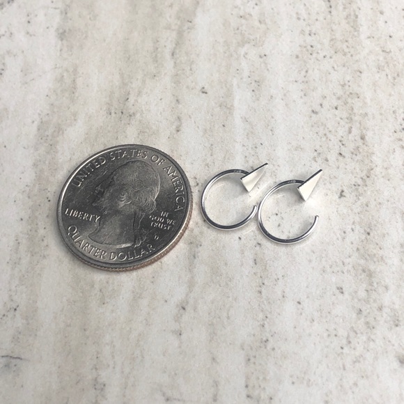 925 Sterling Silver Triangle Ear Hugger Earrings - Picture 11 of 16